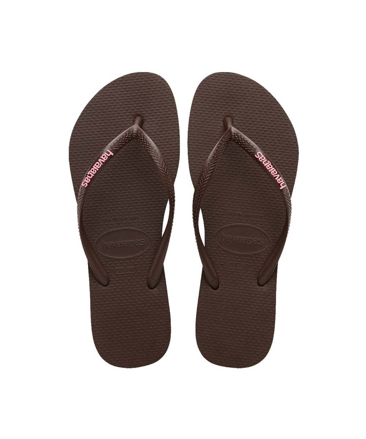 Havaianas Women's Slim Rubber Logo Thongs