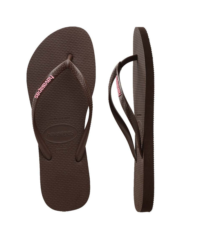 Havaianas Women's Slim Rubber Logo Thongs