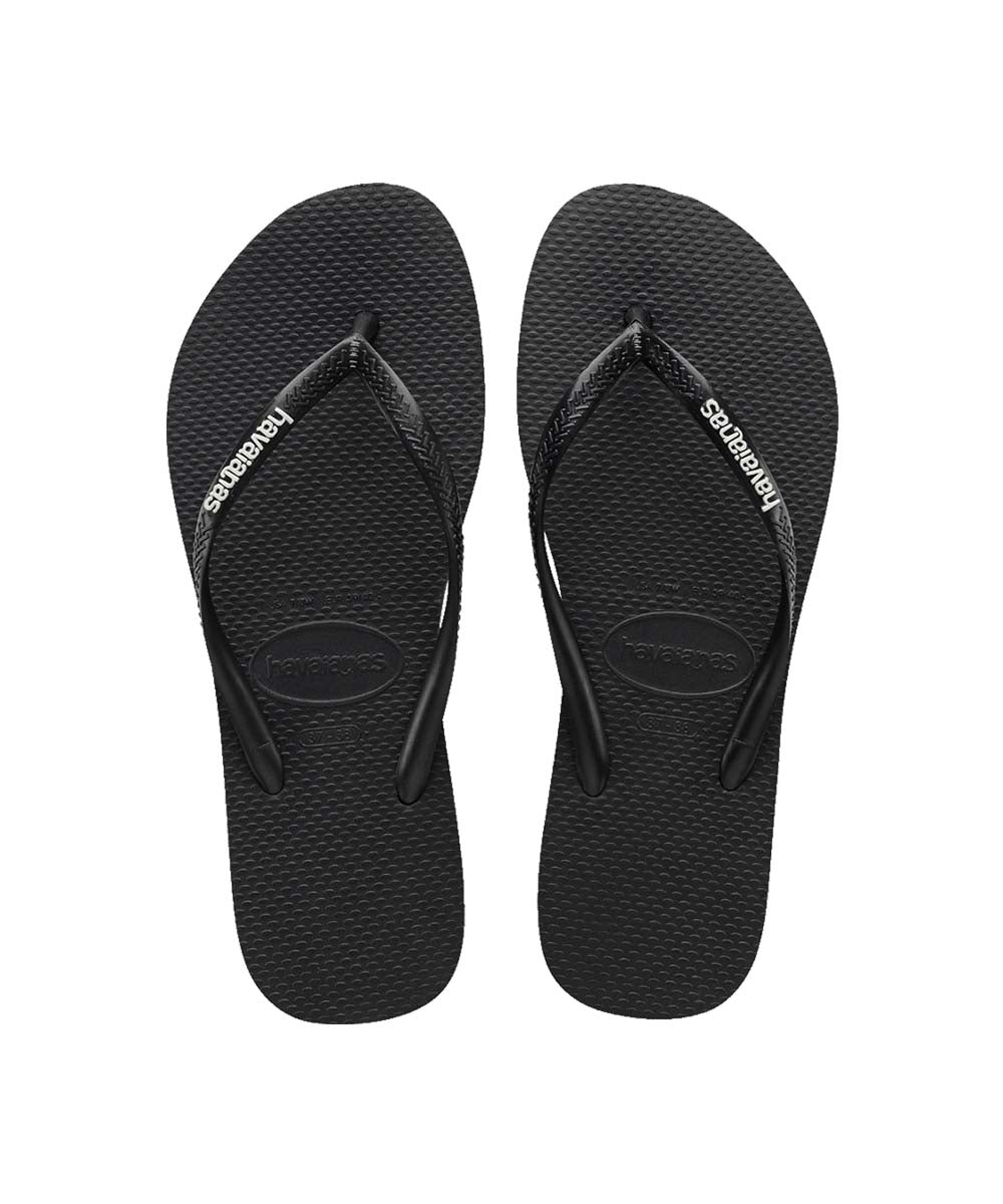 Havaianas Women's Slim Rubber Logo Thongs